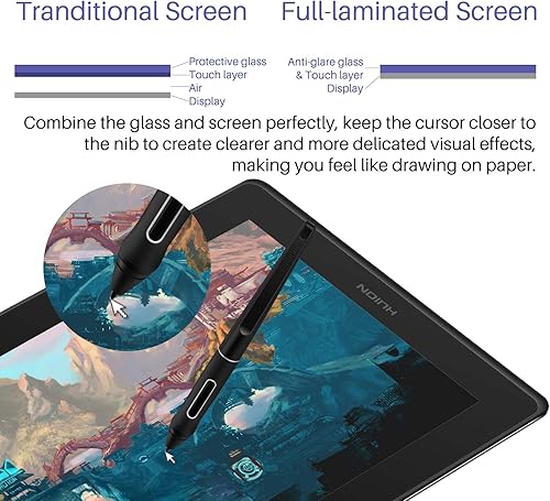 Miniatura 3 de HUION KAMVAS Pro 16 - Tableta de dibujo gráfico con pantalla completamente laminada, con lápiz óptico inclinable sin batería 8192 presión 6 teclas