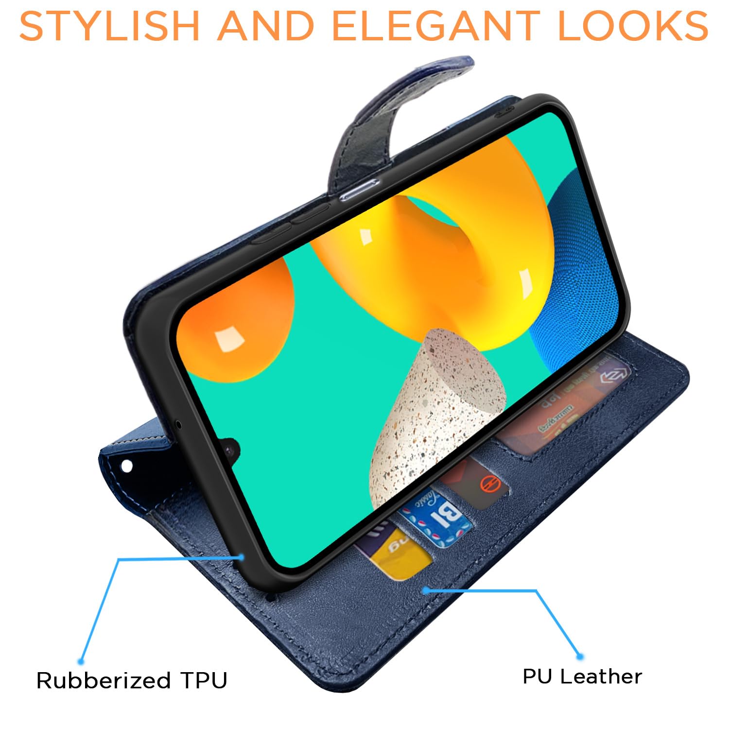 Samsung Galaxy M32 Case - PU Leather Flip Cover -5