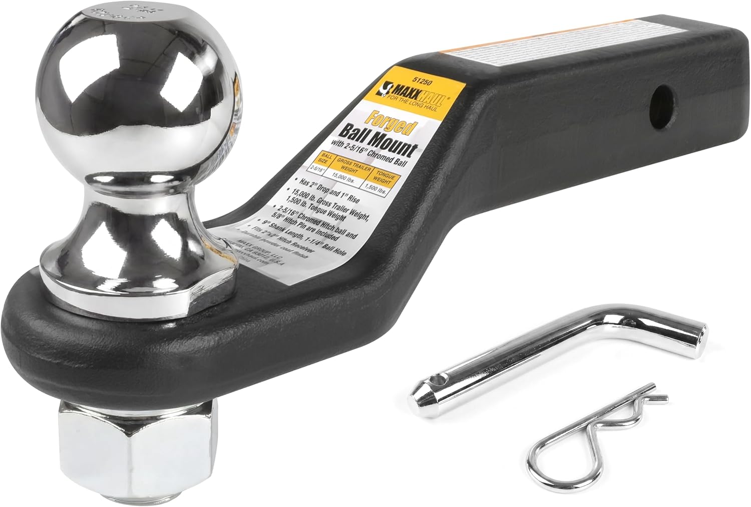 MaxxHaul 15,000 lbs Forged Trailer Hitch Ball Mount
