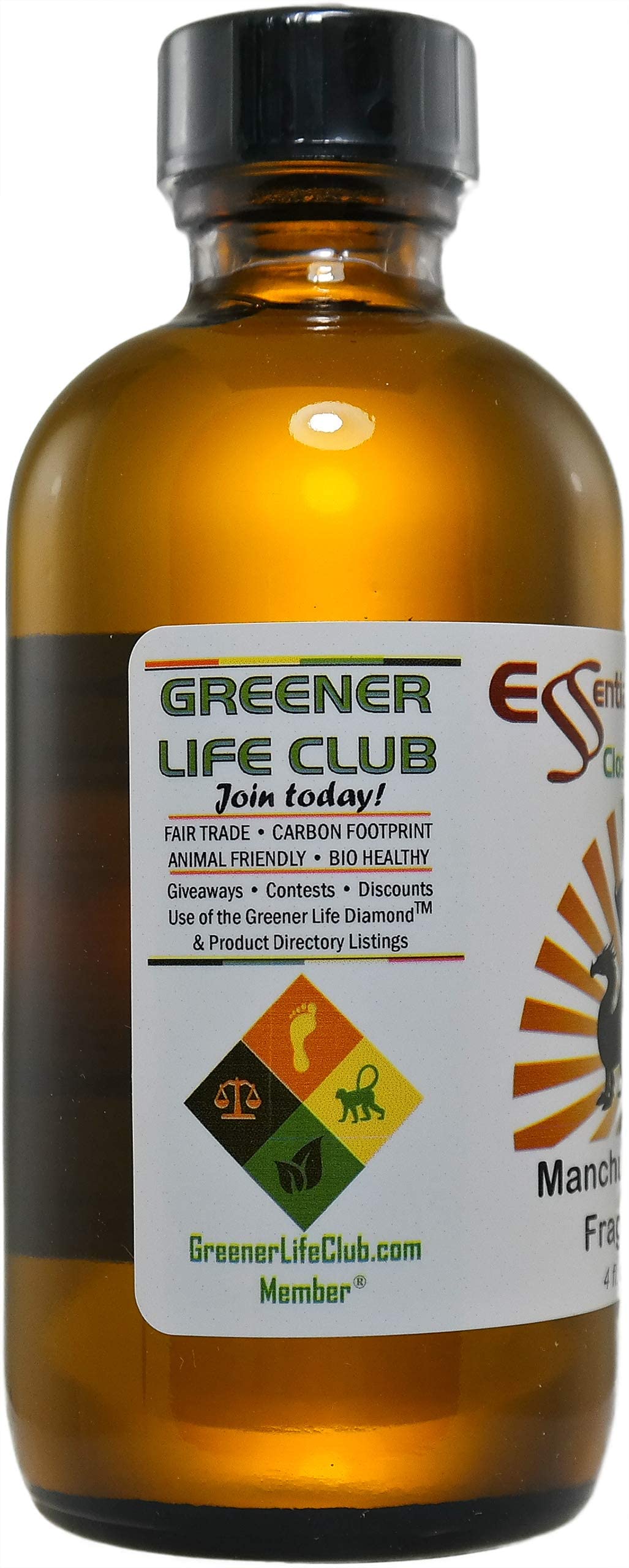 Manchurian Dragon Fragrance Oil - 4 oz - Supplied in 4 oz. Amber Glass Bottle with Black Phenolic Cone Lined and Safety Sealed Cap