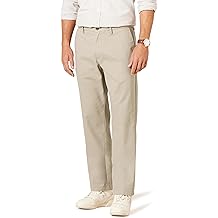 Pantal&oacute;n chino de frente plano resistente a las arrugas de ajuste cl&aacute;sico para hombre (disponible en grande y alto)