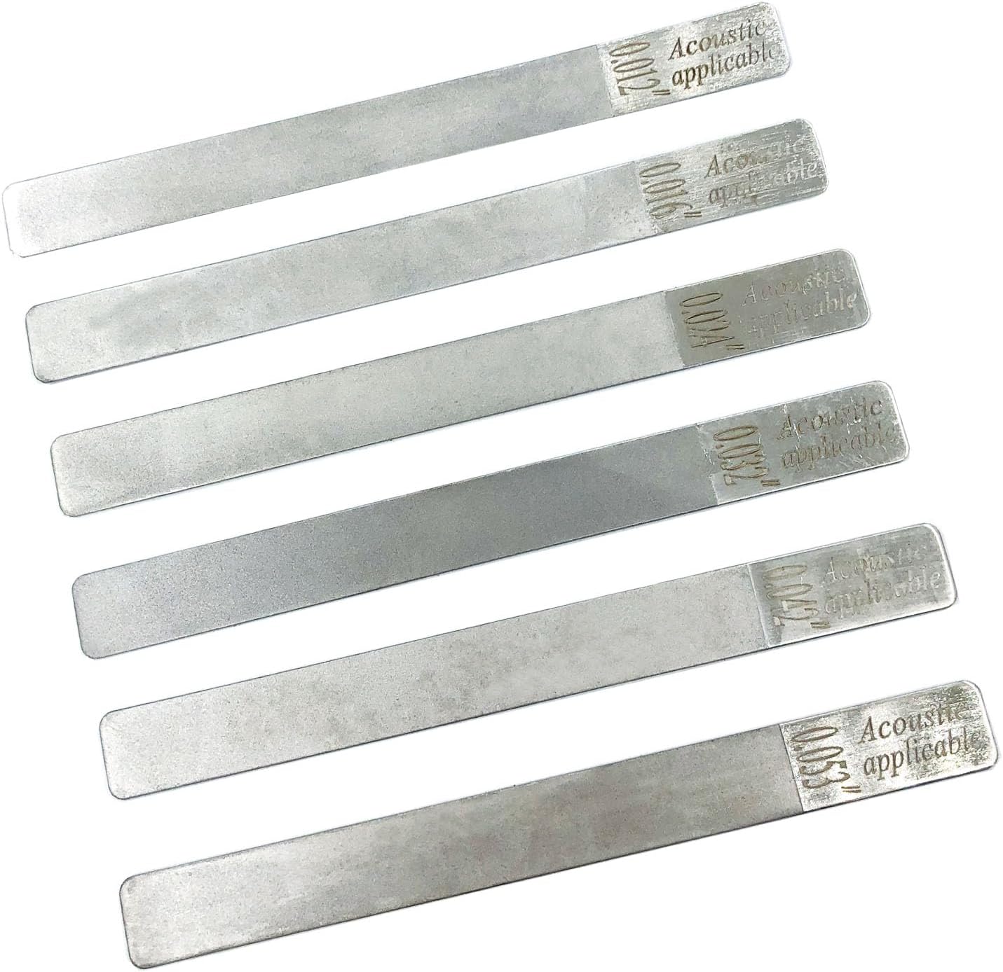 6Pcs Acoustic Guitar Gauged Nut Slotting File Set, 0.012"-0.053" Guitar Nut Files for Light Strings, Luthier Repairing Tool Kit