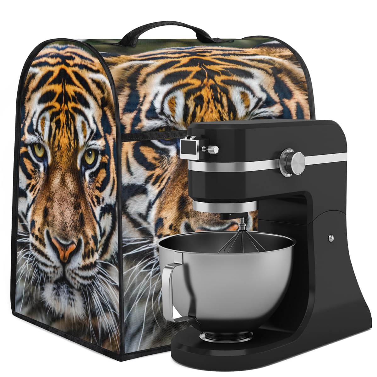 Coffee Maker Cover Tiger Portrait Kitchen Appliance Covers Small Appliance Covers Blender Cover Juicer Cover Dust Covers for Kitchen Appliances with Top Handle and Pockets,Washable,C216