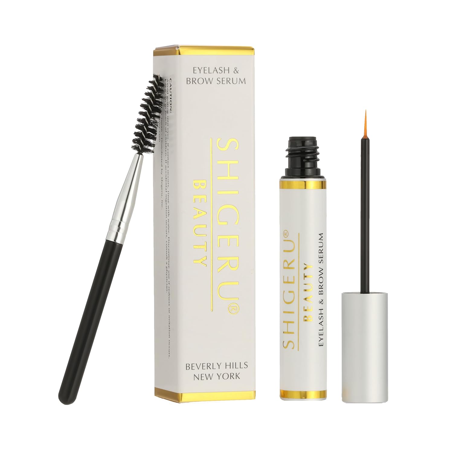 SHIGERU Lash and Brow Natural Oil-Free Growth Serum, Japanese Salon Formula for Longer, Thicker, Fuller Appearing Lashes – 5ml