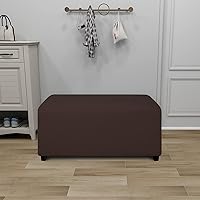 Vista 116 de PureFit Funda otomana rectangular de ajuste suave superelástica, para taburete de pies y muebles de almacenamiento plegables para sala de estar