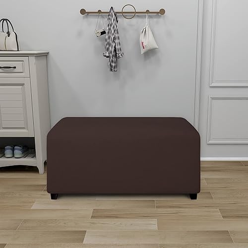 Vista 36 de PureFit Funda otomana rectangular de ajuste suave superelástica, para taburete de pies y muebles de almacenamiento plegables para sala de estar