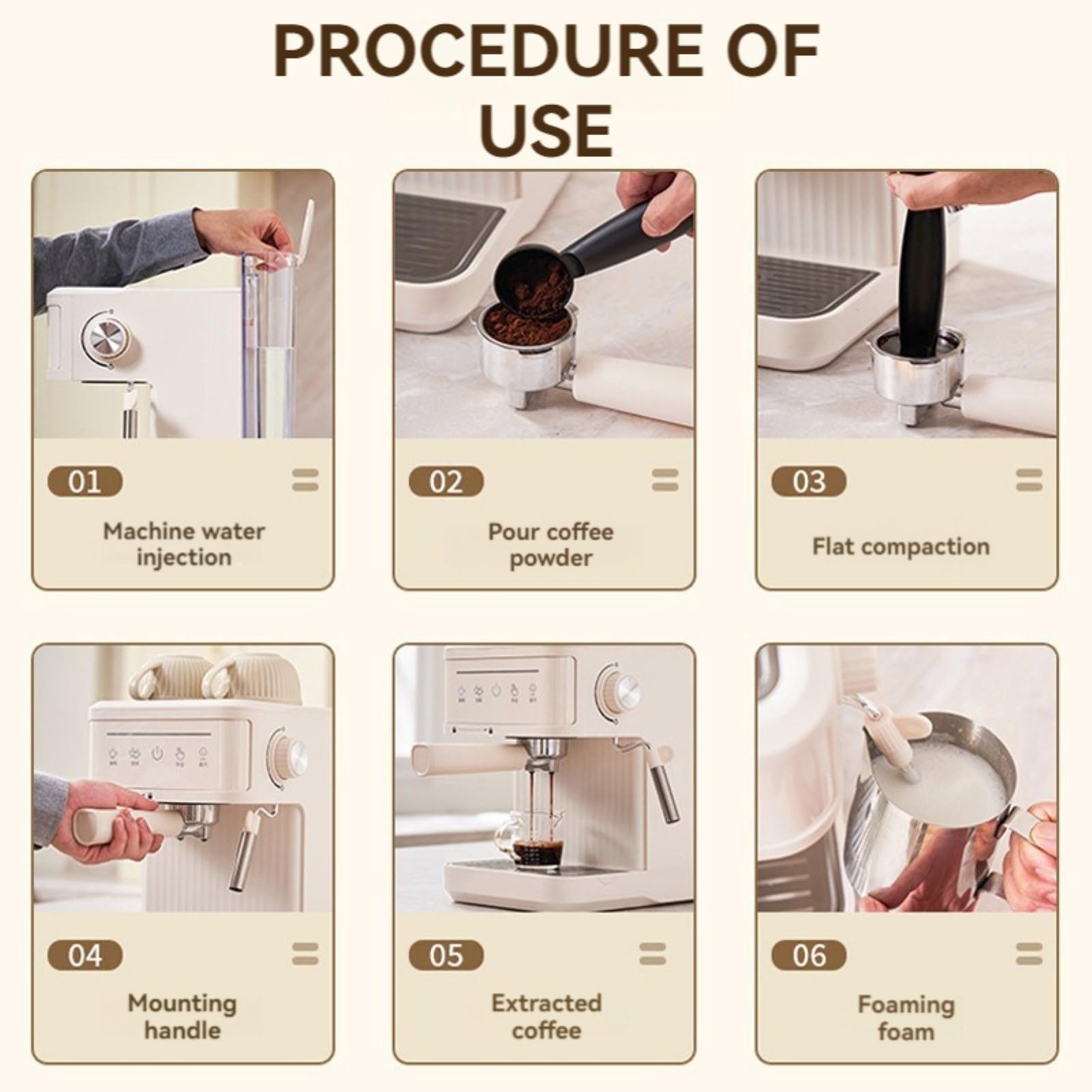Cafetera Espresso Profesional, Cafetera Espresso De 20 Bares Con Vaporizador De Leche For Café Con Leche Y Capuchino, Cafetera De Acero Inoxidable Con Tanque De Agua De 1,8 L/60 Oz For El Hogar