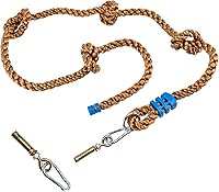 MONTPLEASANT Kids Climbing Rope 8.2ft with 4 Knots - Durable Polyester Playground Swing for Obstacle Course, Treehouse & Backyard (Brown)