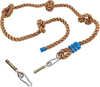 MONTPLEASANT Kids Climbing Rope 8.2ft with 4 Knots - Durable Polyester Playground Swing for Obstacle Course, Treehouse & Backyard (Brown)