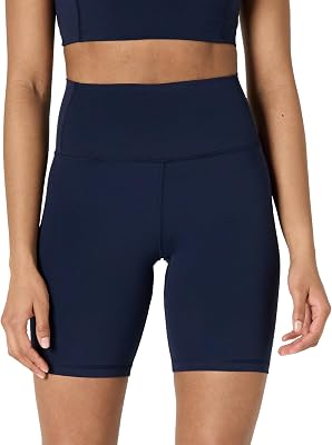 Amazon Essentials Pantaloncini Biker da Yoga in Morbidissimo Tessuto Tecnico FormFlex, a Vita Alta Donna