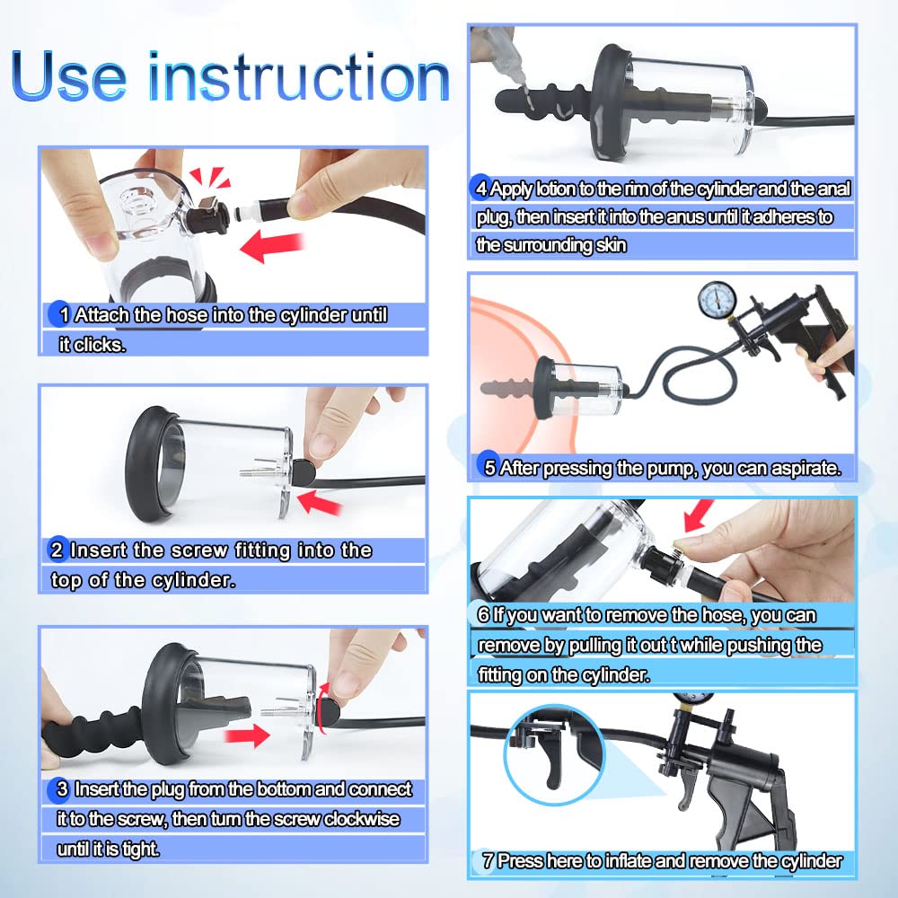 TaRiss's Anal Vacuum Pump Manual Anus Enlarger with Putt Plug Prostate Massager Stimulator Adult Sex Toys for Men Women Experienced Users Pleasure