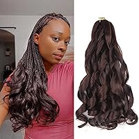 Vista 58 de Cabello rizado francés trenzado de 10 pulgadas, color 33, cabello rizado preestirado, 8 paquetes de trenzas de ganchillo para trenzas de caja