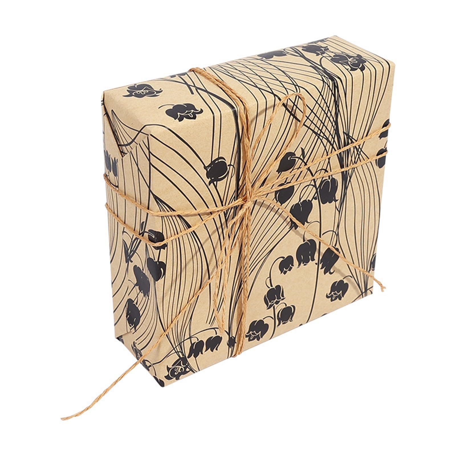 Rotolo di carta da regalo 3 rotoli 17 "X 120" per Carta Alimentare | Confezionamento di decorazioni floreali fai da te artigianali increspate di origami(Brown-B)