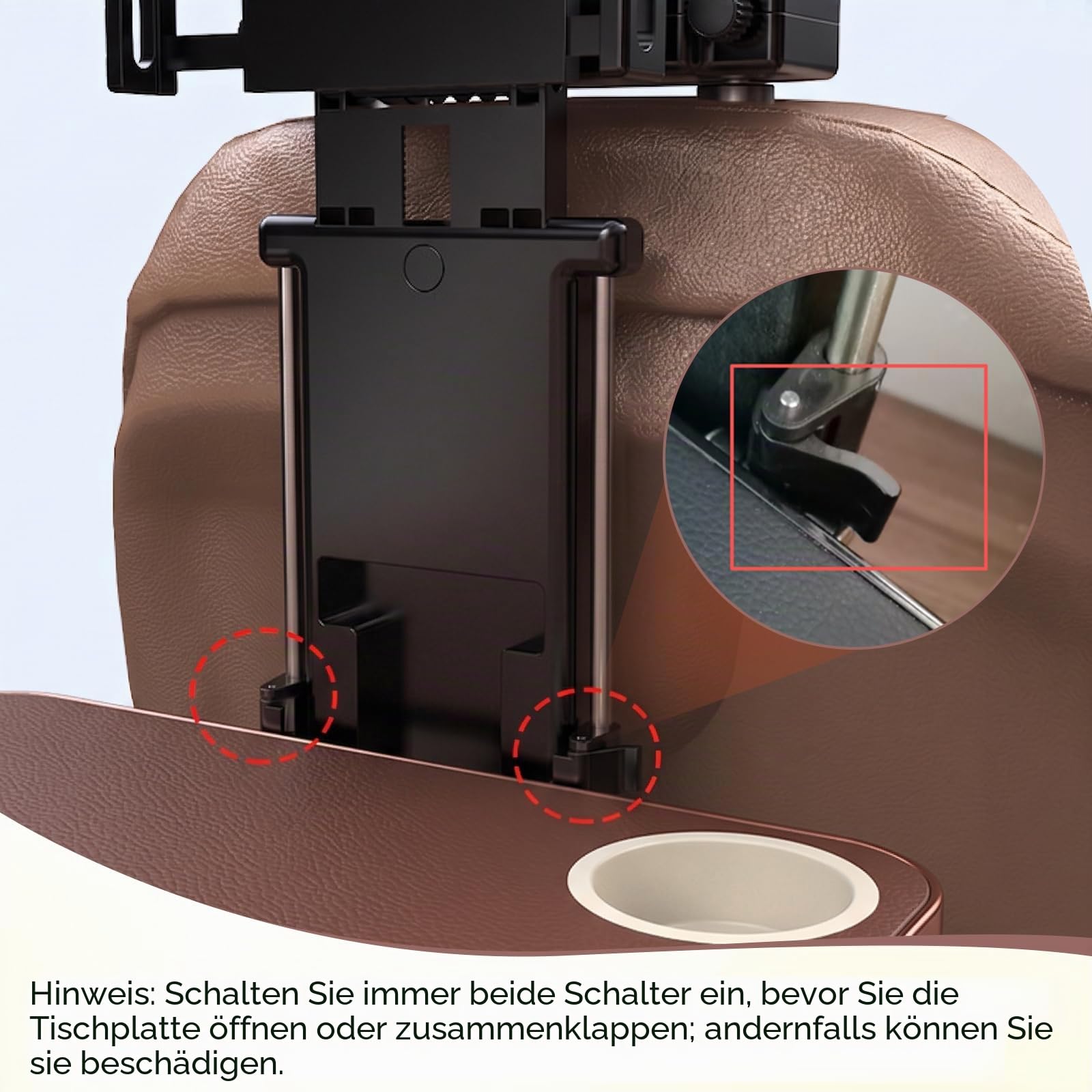 Auto Tisch für Rücksitz,Reisetisch Auto Kinder Erwachsene Auto Tisch für Rücksitz Beifahrer mit Getränkehalter und Universeller Tablet- und Handyständer