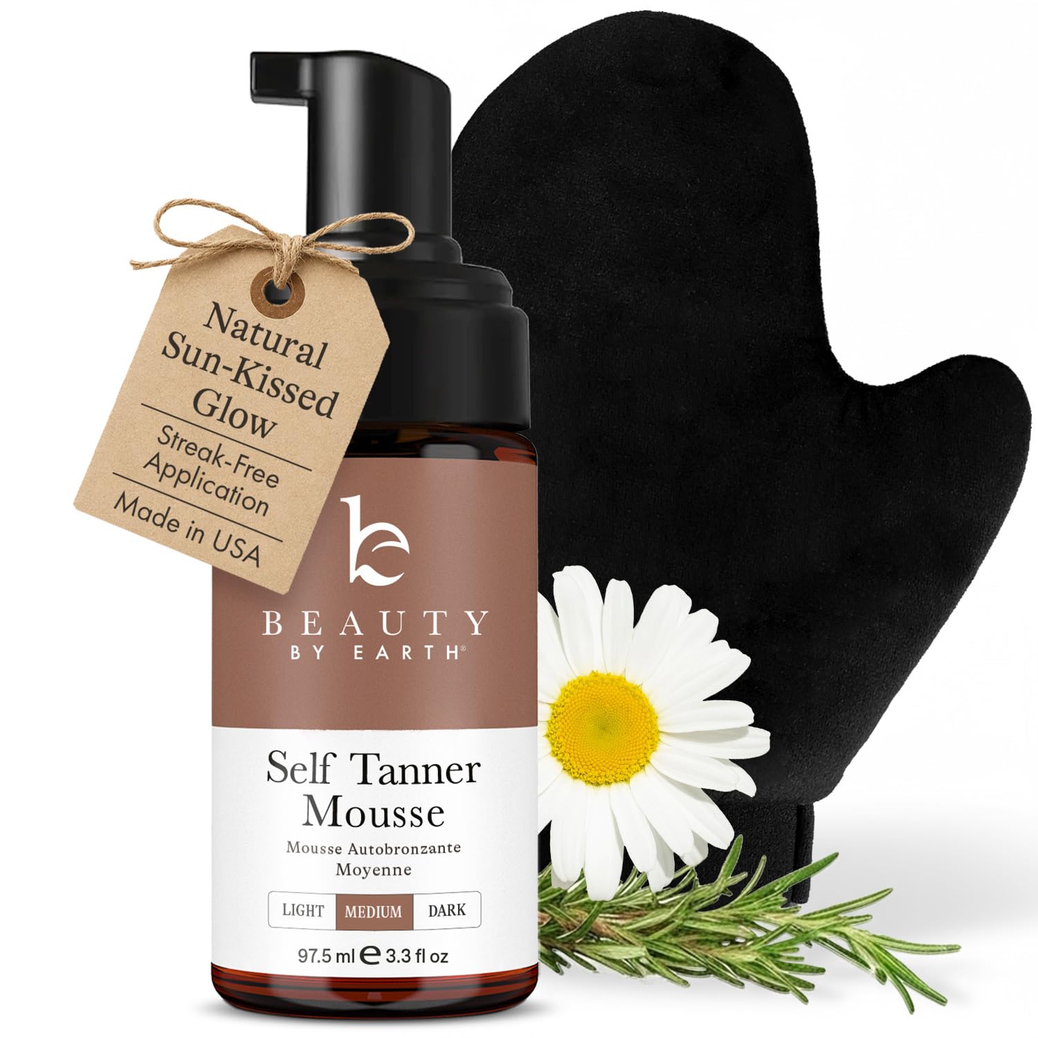 Self Tanner Tanning Mousse Kit - USA Made with Natural, Organic Ingredients