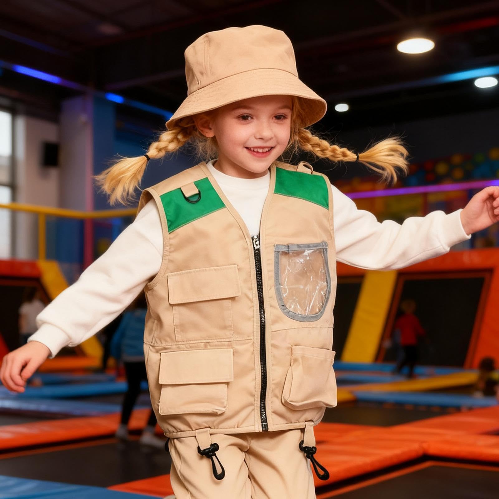 Kids Explorer Costume - 165g Outdoor Adventure Kit | Washable Fishing Vest | Kids Safari Costume | Play Fishing Polyester — view 4