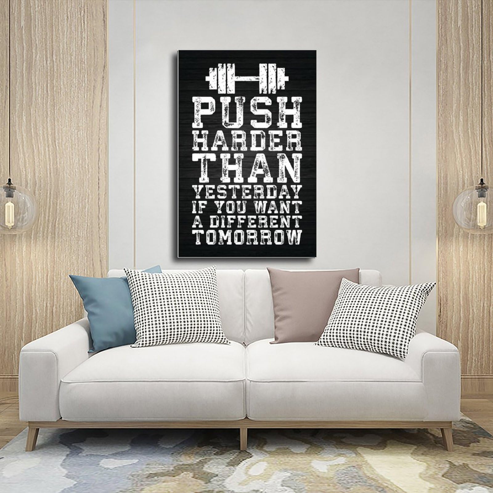 Pósteres motivacionales inspiradores para culturismo y entrenamiento físico para hombres y niñas, 50 x 75 cm
