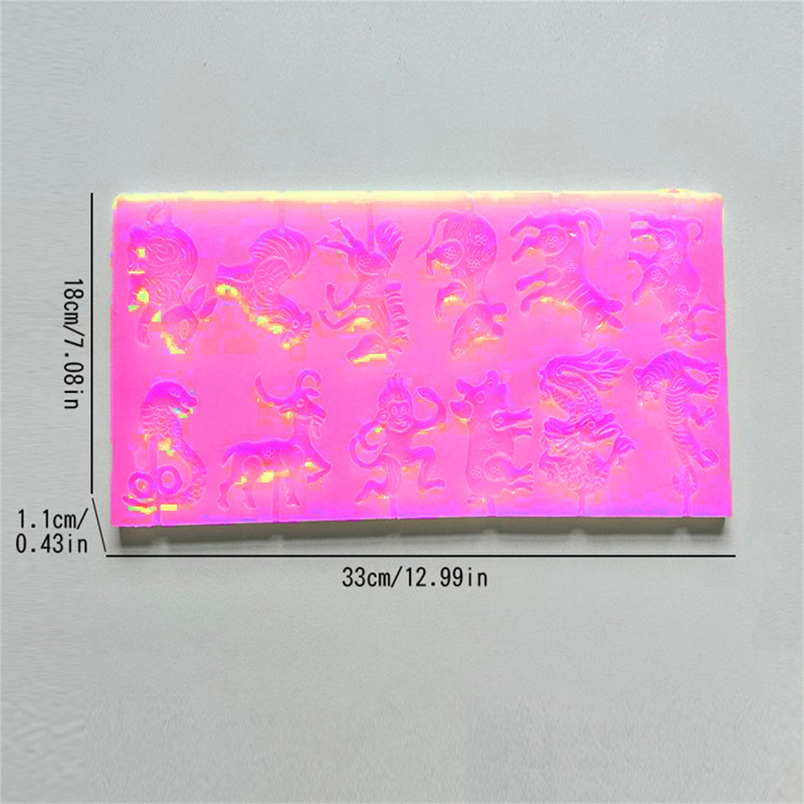 Molde de silicona flexible con forma de animal del zodiaco hecho en casa para golosinas y manualidades de grado alimenticio