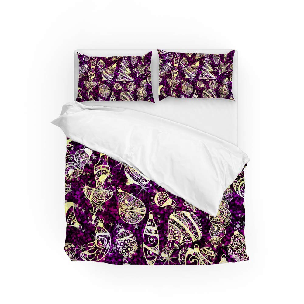 Parure de lit motif violet king size pour une chambre accueillante