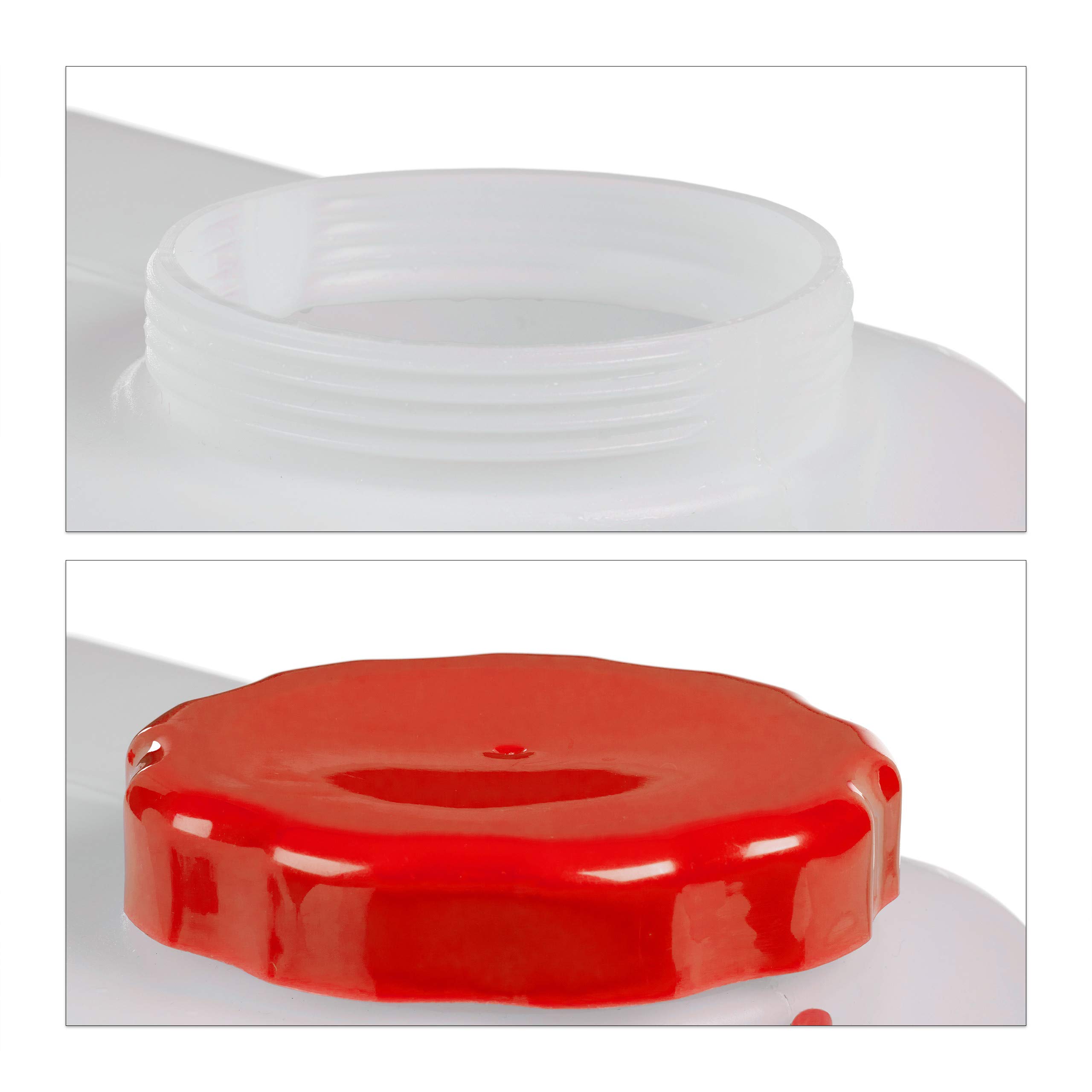 Relaxdays Bidón de agua con grifo, Tapa de rosca ancha, Accesorio de camping, 23L, Sin BPA, Blanco & Rojo, 1 Ud.