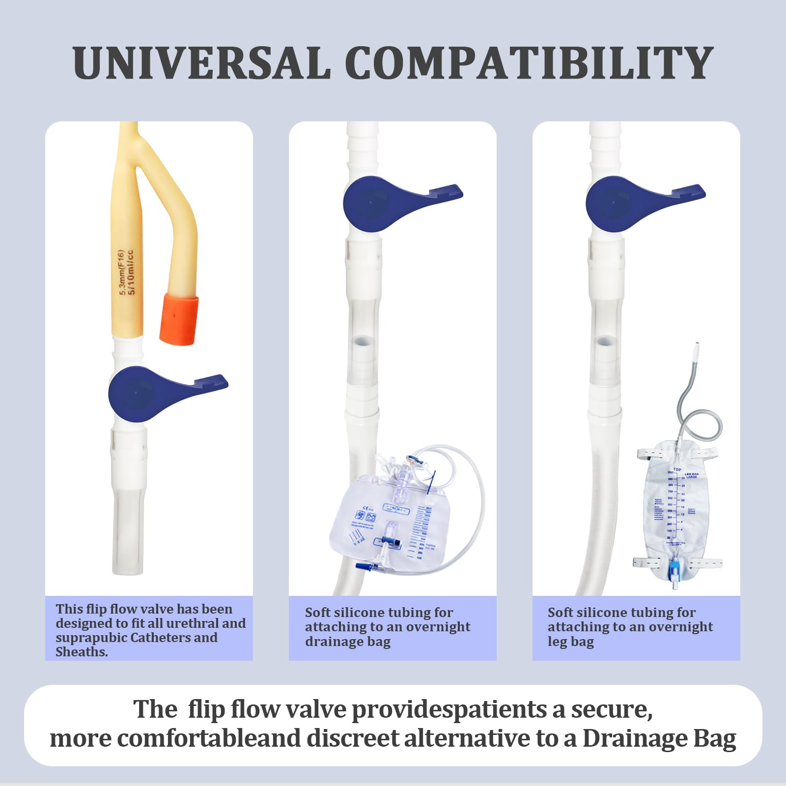 Válvula de bolsa de drenaje urinario con mango de palanca fácil, conexión segura, diseño resistente a derrames, compatible con bolsas de pierna y bolsas de orina de noche, paquete de 10