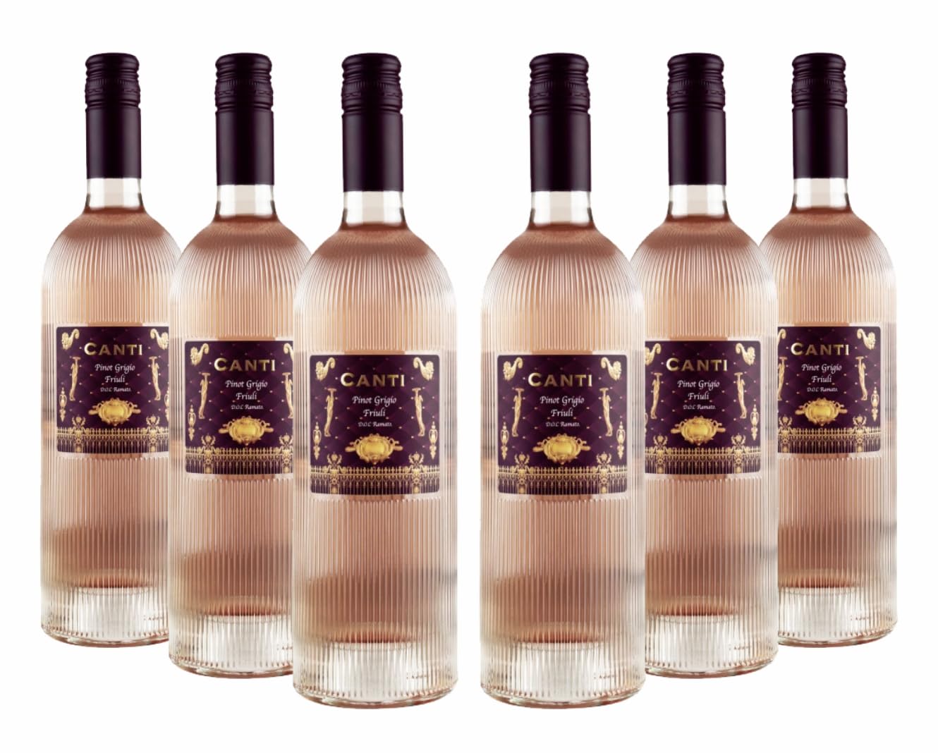 Canti - Italian Rosè Dry Wine Pinot Grigio D.O.C. Friuli 12,5%, Fresh Flavor with a Soft, Round Palate, 6x750 ml