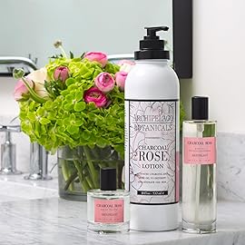 Archipelago Botanicals Charcoal Rose Lotion, Hydrating Charcoal & Rose Body Lotion for Soft & Smooth Skin, Paraben-Free, Phthalate-Free, 18oz