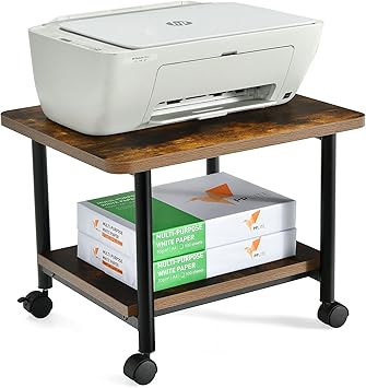 Druckertisch Mit Rollen 3-stöckig - Mobiler Ständer 40kg Tragkraft Für Büro & Homeoffice