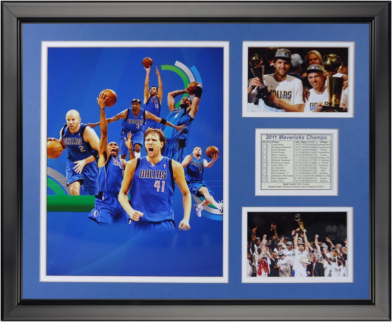 Legends Never Die 2011 Dallas Mavericks Champions Framed Photo Collage, 16" x 20"