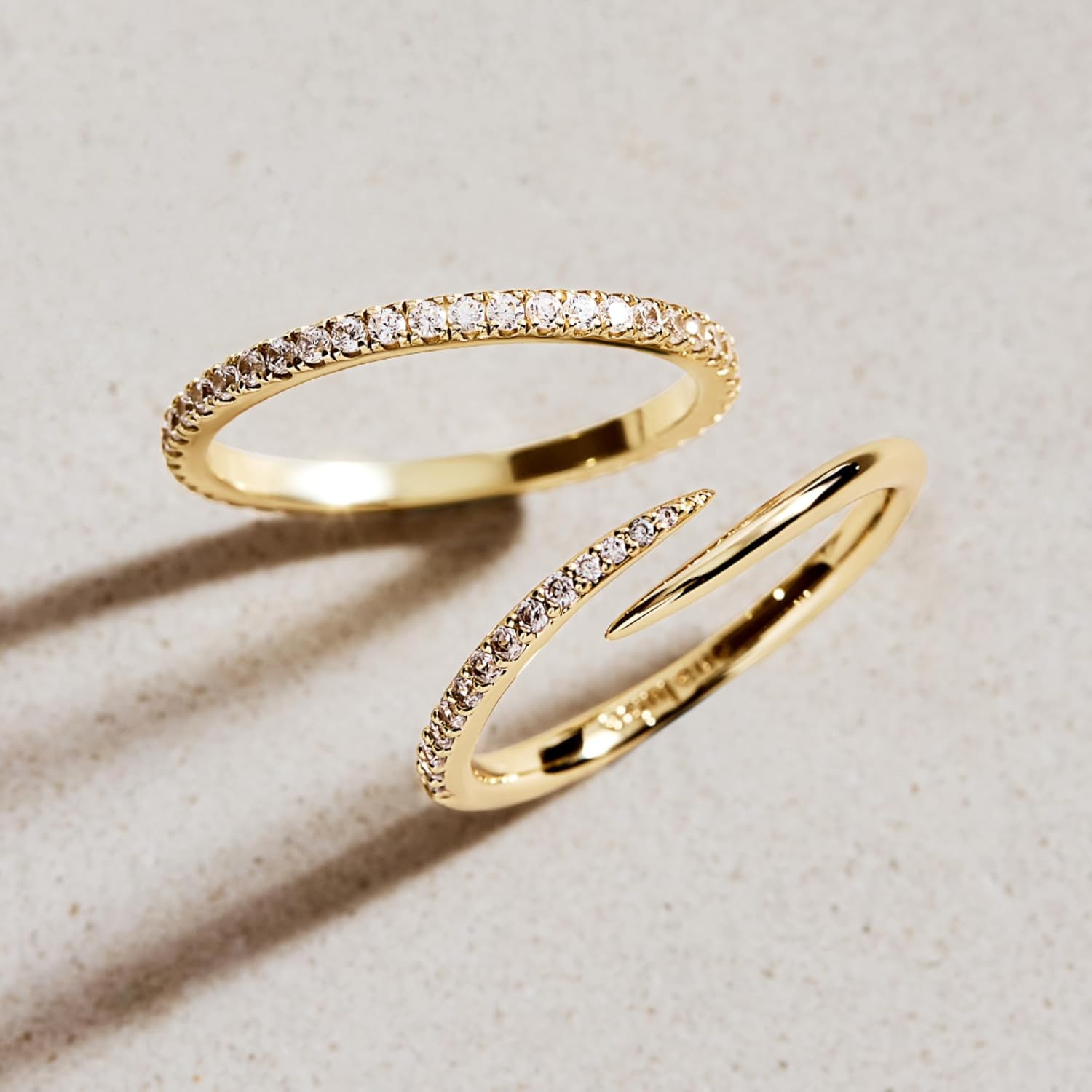 Ana Luisa Rings for Women - Sterling Silver, 14K Gold Plated Rings for Women -Oren Twist Ring for Daily Wear - Trendy, Stackable Open Claw Ring - Hypoallergenic, Water-Resistant Jewelry