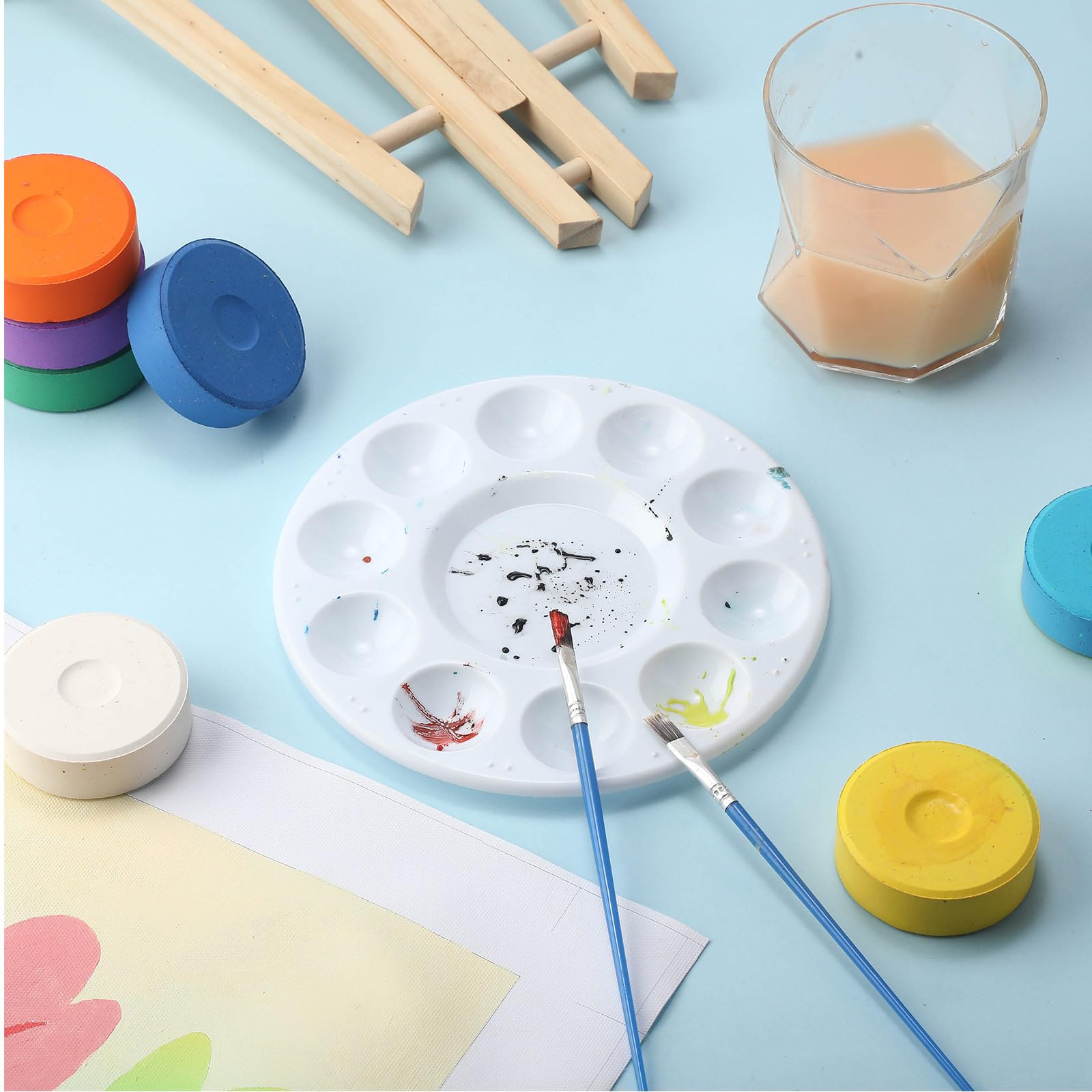 Faccito 81 pz Tempera Vernice Torte Bulk Grandi Torte Tempera Torte Acquerello Ricarica Forniture Artistiche per Classroom Art Painting Disegno