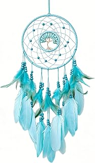 BetterJonny dream catcher, 60cm Dreamcatcher Blue Vintage Feather Dream Catcher Handmade Bohemian Style Dream Catcher for Wall Hanging Home Decor Ornaments Crafts Room Decoration Blue