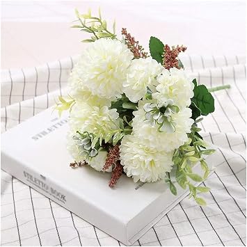Habiba Fake Flowers Peony Artificial Flowers Luxurious Bouquet Wedding Decoration for Table Decor Sky Blue Plastic Flowers Hydrangea Fake Flowers Real Touch