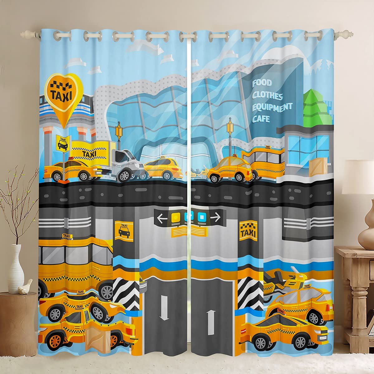Cortinas de Ventana de Excavadora de Dibujos Animados para niños, Sala de Estar, niños, Adolescentes, vehículos de construcción, Cortinas Lindas para Ventana de camión, Coche, maquinaria, Tratamiento