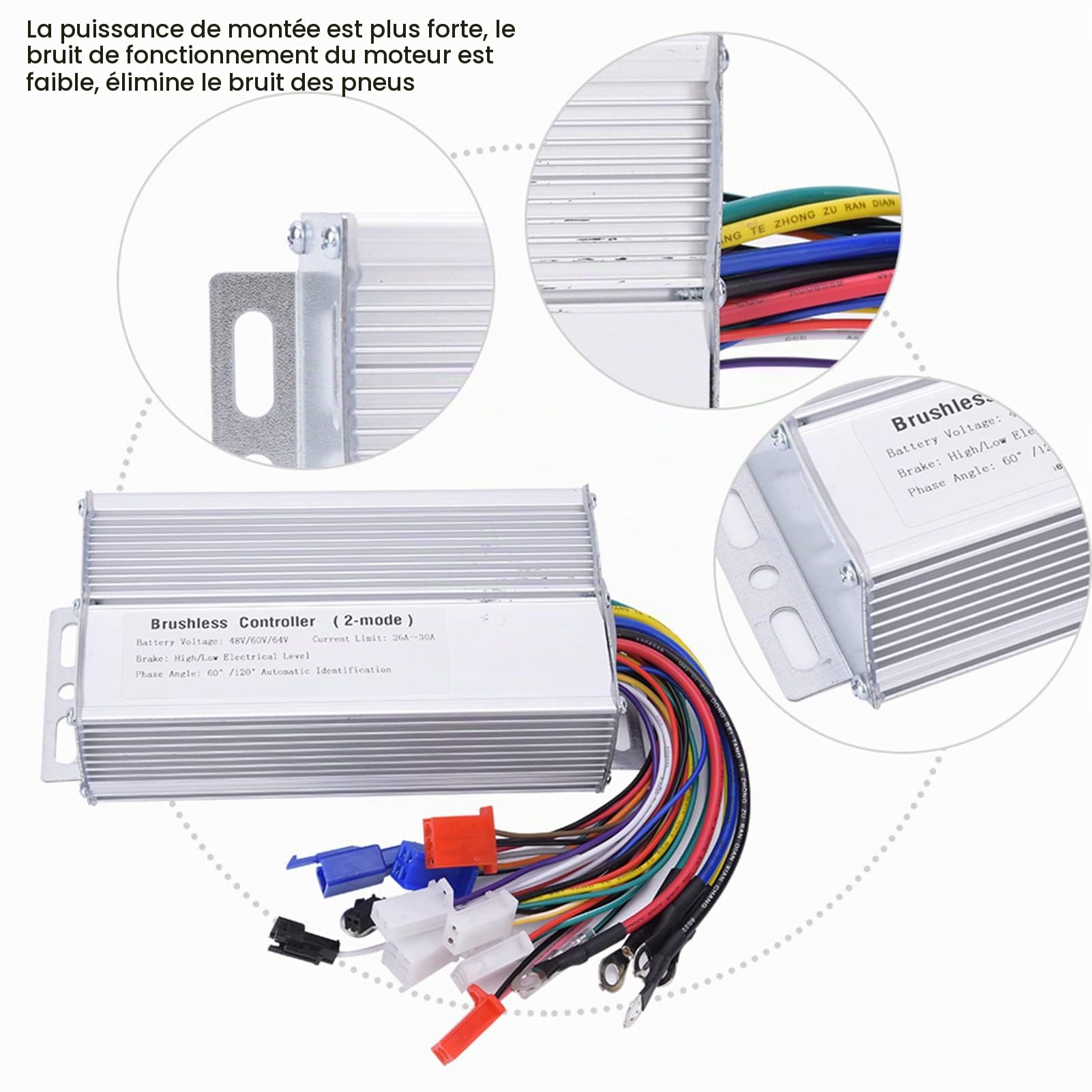 Contrôleur de Moteur, 48V 60V 64V 1000W-1500W Contrôleur de Moteur de Vitesse sans Balais pour Scooter électrique Contrôleur de Moteur de Vélo électrique Contrôleur de Moteur de Scooter électrique