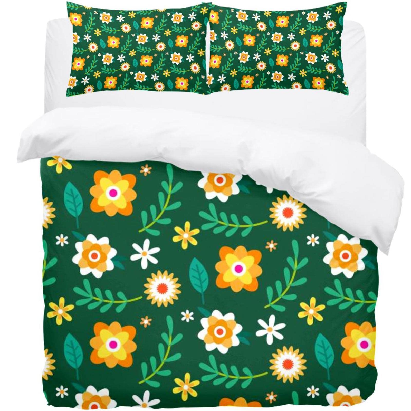 Parure de lit florale verte pour une chambre cocooning et douce