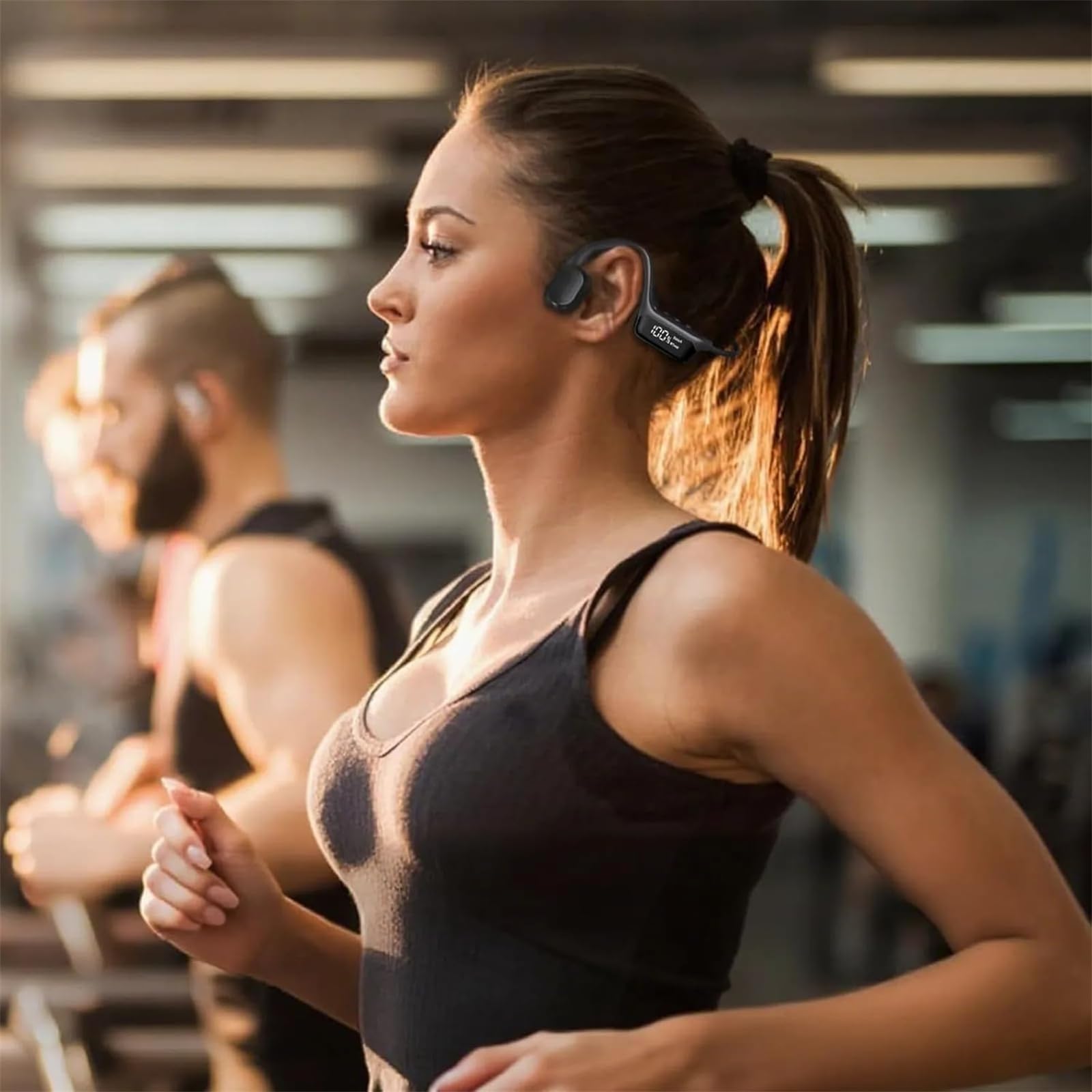 Sekoda Bone Conduction Headphones Écouteurs Bluetooth à Conduction osseuse IPX8, légers et Ouverts, Parfaits pour la Natation, la Course et Le Sport