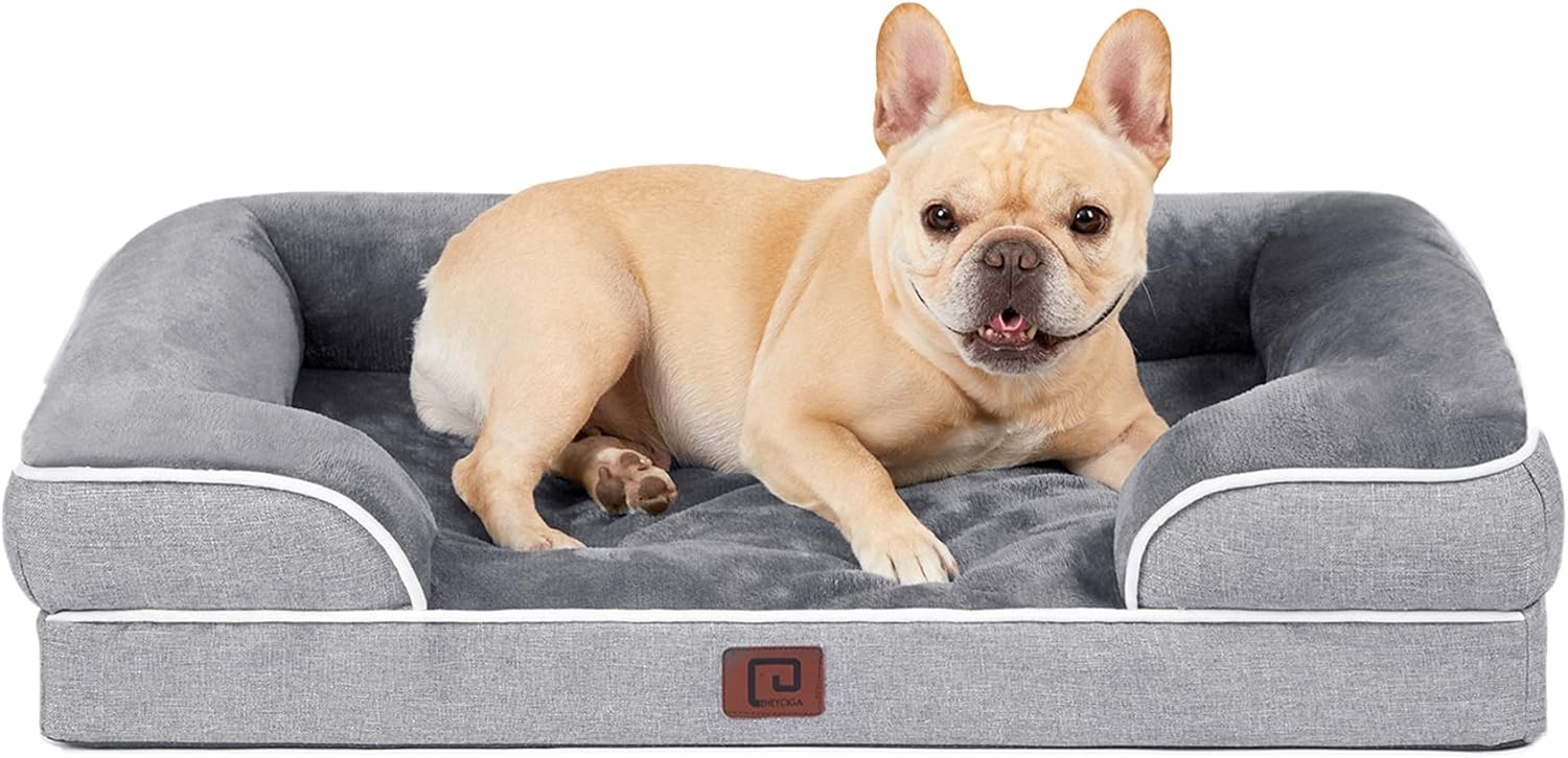 EHEYCIGA Memory Foam Dog Bed for Medium Dogs, Waterproof