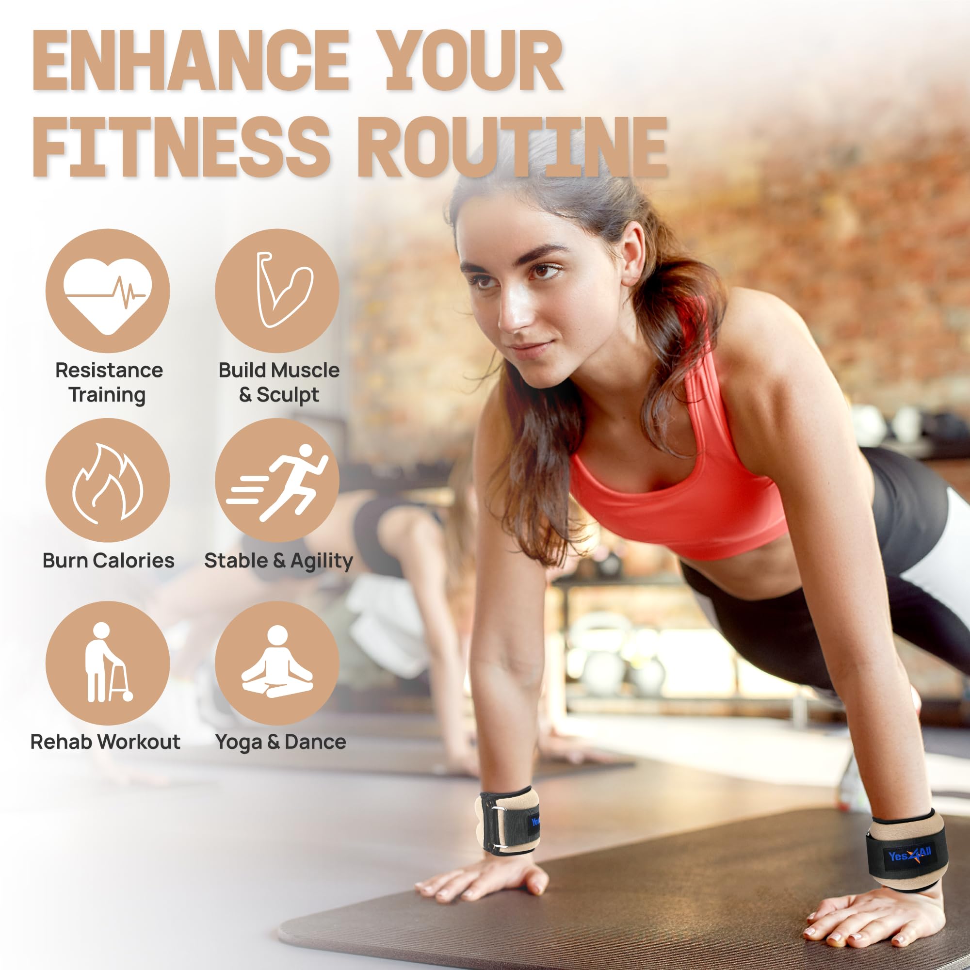 Yes4All Poids Cheville Et Poignet Néoprène - Haltères Réglables Pour Fitness, Marche Et Jogging
