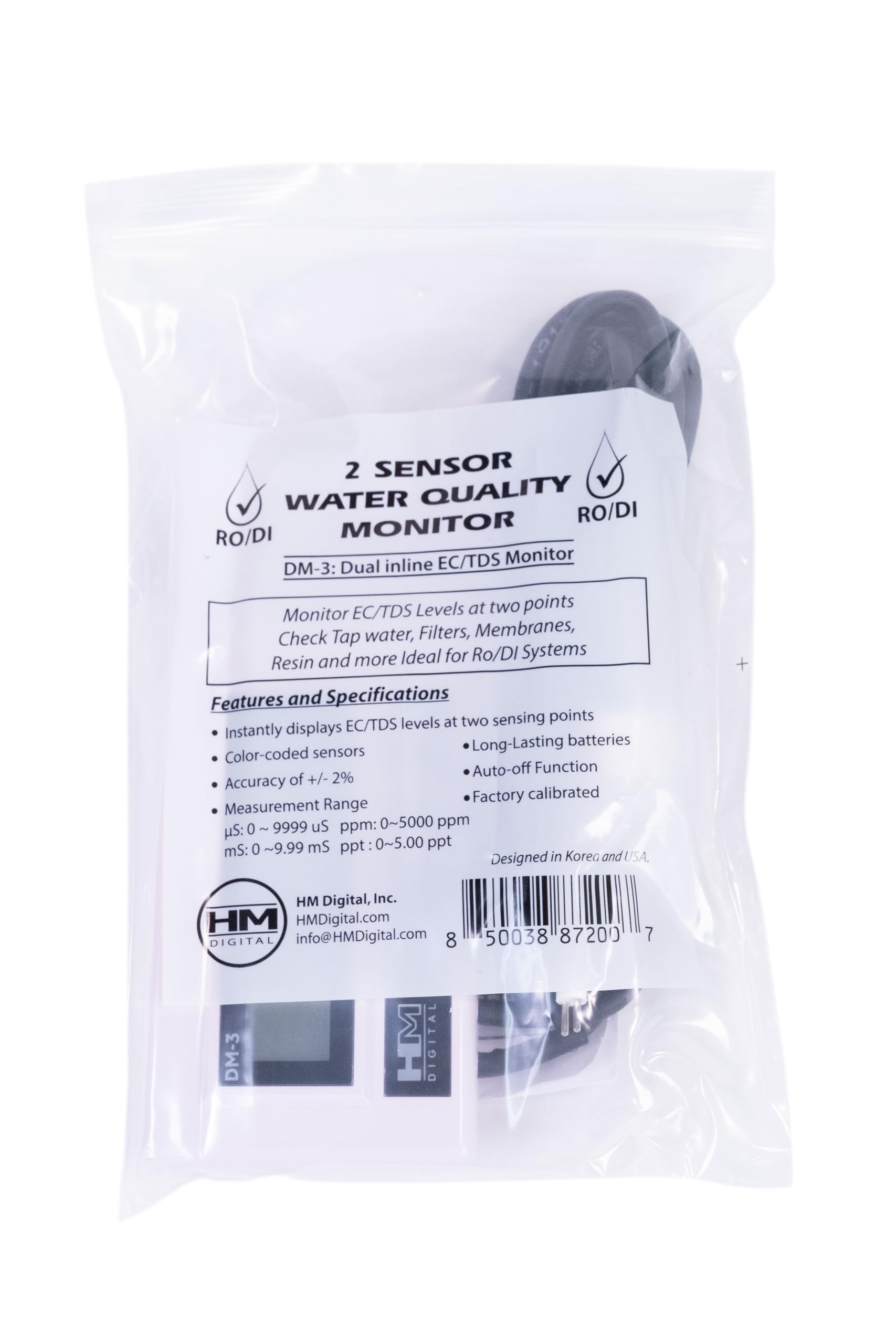 HM Digital DM-3 Inline Dual TDS/EC Monitor Meter, Upgraded DM-2 DM