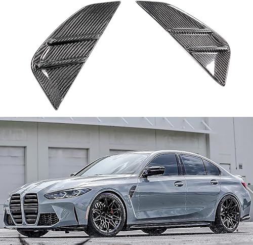 M Performance Style - Repuesto de fibra de carbono real de repuesto para guardabarros delanteros, rejilla de ventilación lateral, compatible con BMW