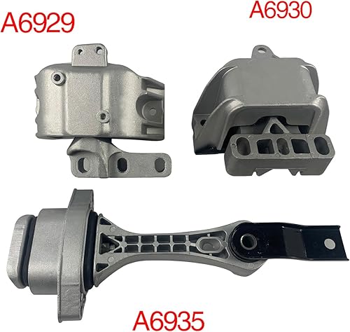 Miniatura 2 de Juego de 3 piezas de montaje de motor y trans A6929 A6930 A6935 compatible con 2000-2005 VW Jetta 1.8L 2.0L Motor y soportes de transmisión para