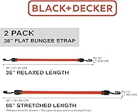 Vista 5 de Black+Decker BDX1011 - Correas elásticas planas de 36 pulgadas, color negro/naranja, paquete de 2