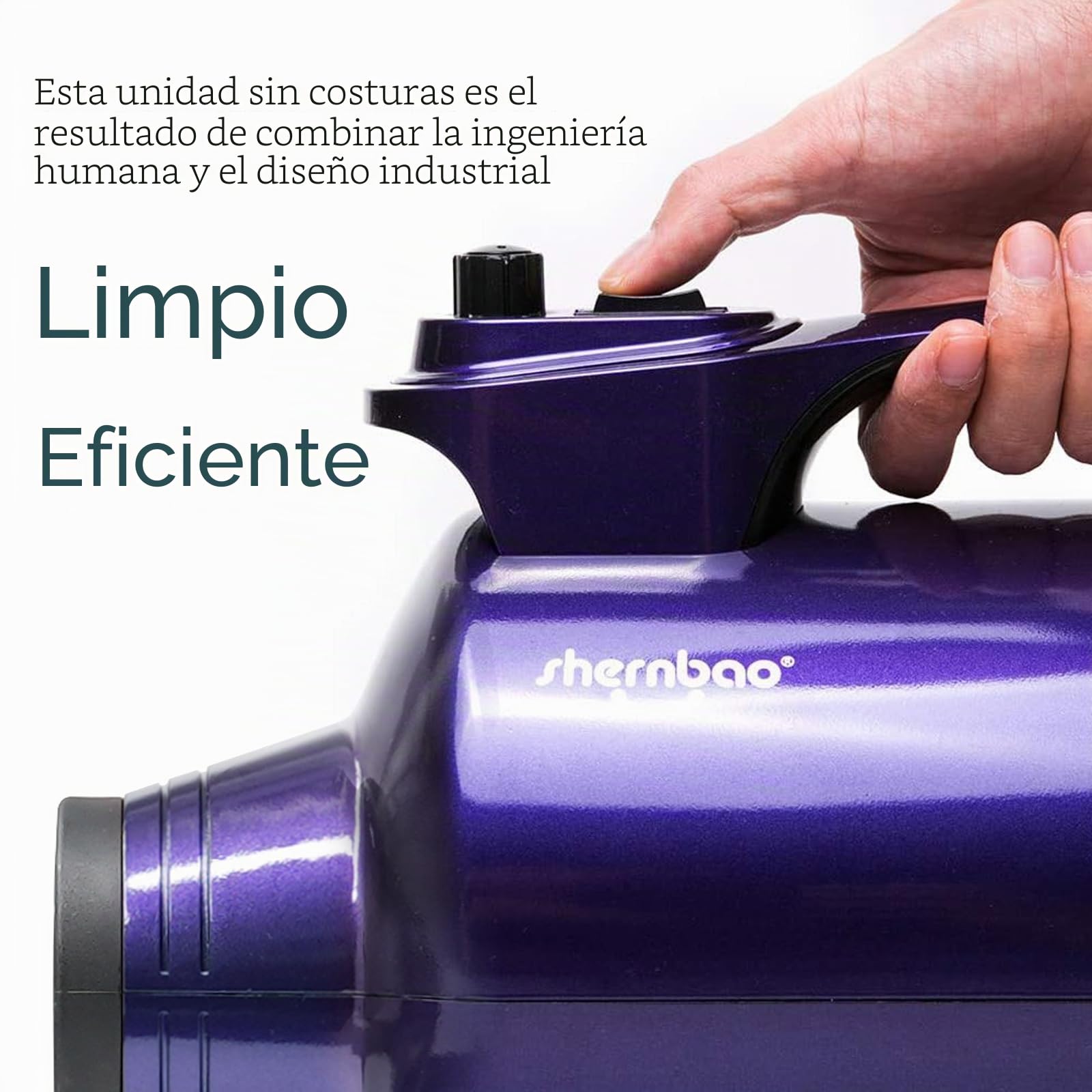 Shernbao Secador de Pelo Para Perros Mascotas 5.0HP Dog Dryer con Sistema Calefactado, Velocidad Ajustable Continua - Soplador Potente sin escalones (Púrpura)