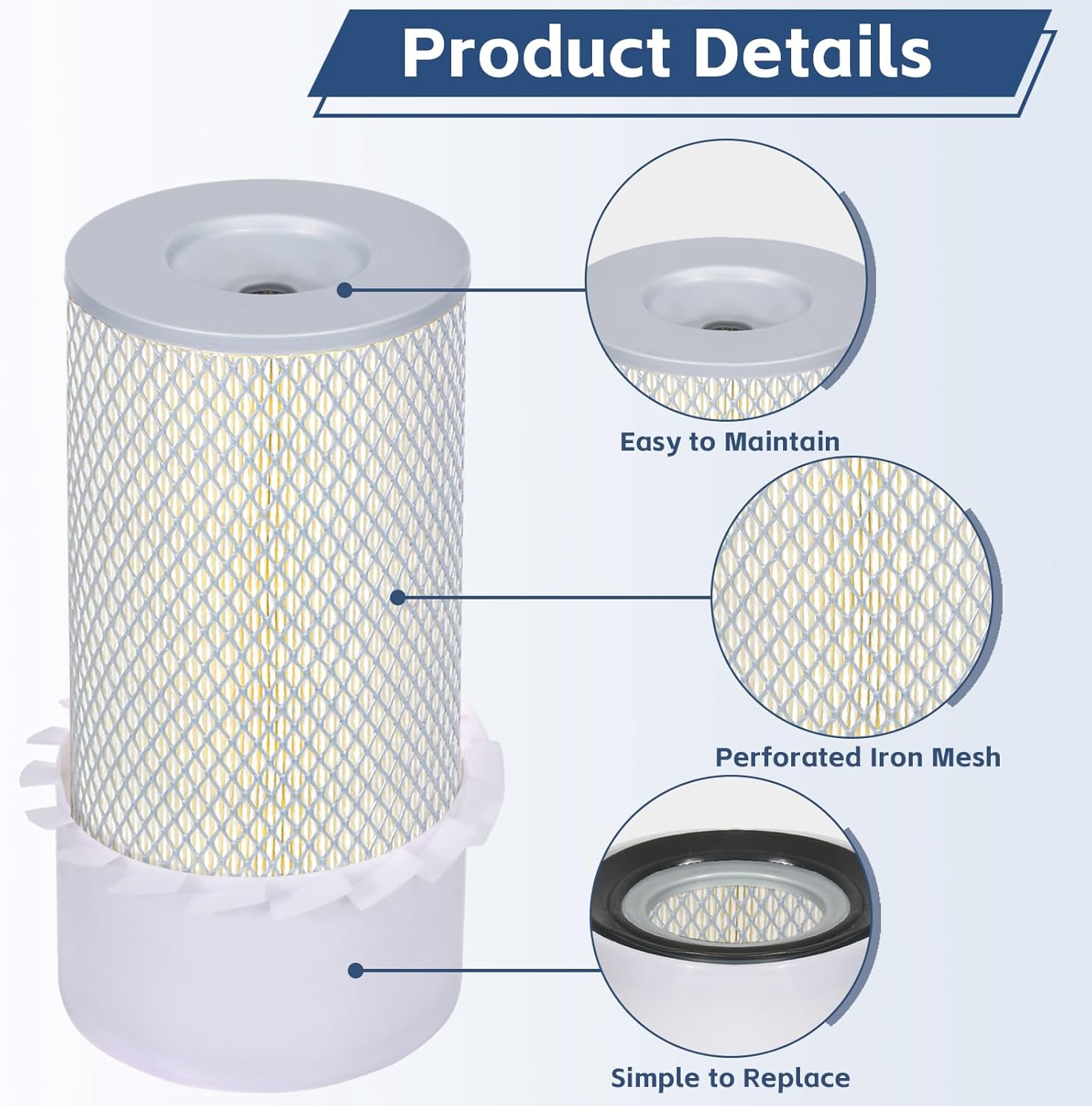 6598492 6598362 Outer Inner Air Filter Kit For Bobcat Loaders 641, 643, 645, 741, 743, 751, 753, 763, 773, 7753, 843, 853, 1213, S130, S205, T140, T180, T190, For Bobcat Excavators 325, 328, 331