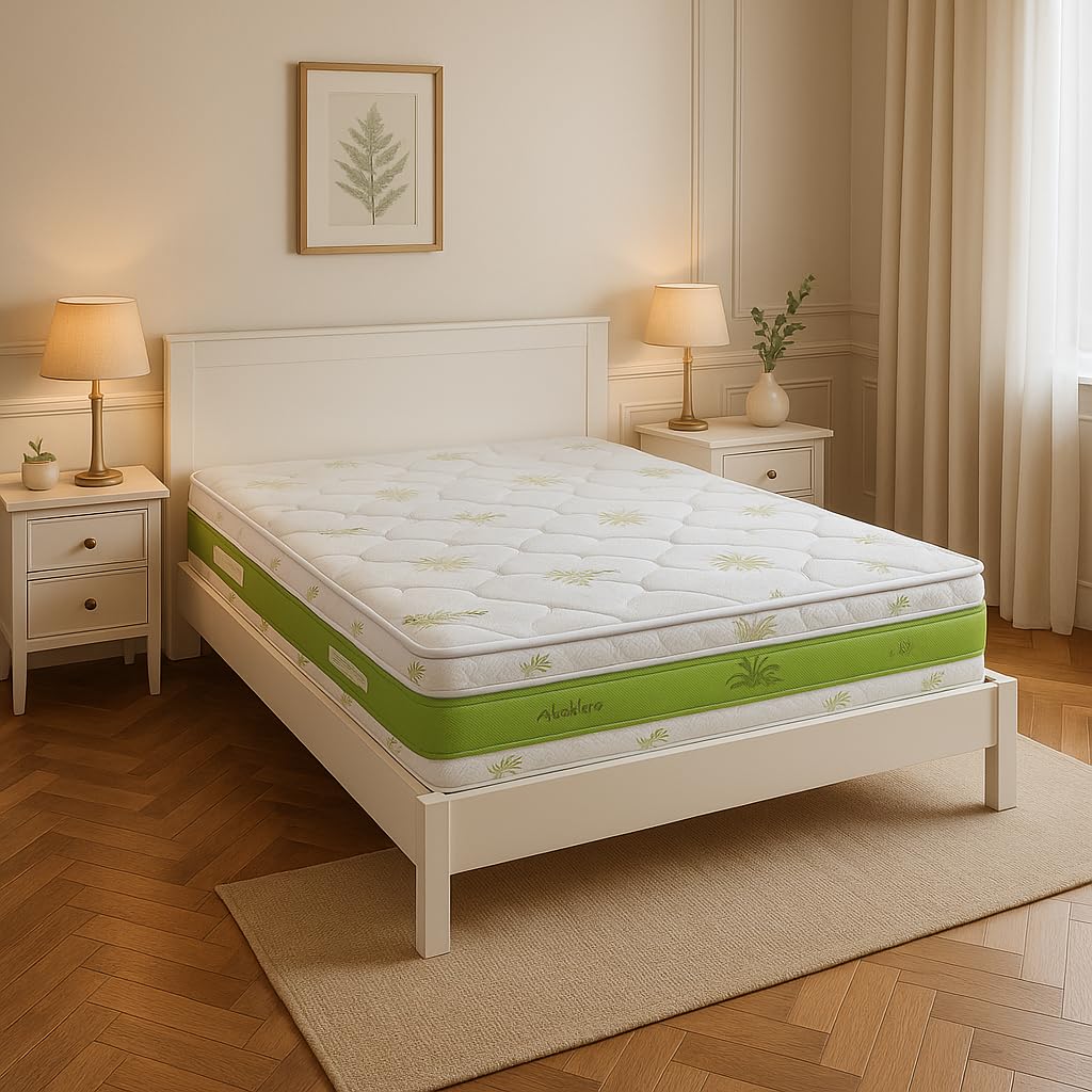 Ginflex Materasso Una Piazza e Mezza Waterfoam 120x190 H25 Tessuto Aloe Vera | Antiacaro - Anallergico - Antibatterico | 100% Made in Italy (Altezza: 25cm, 120x190)