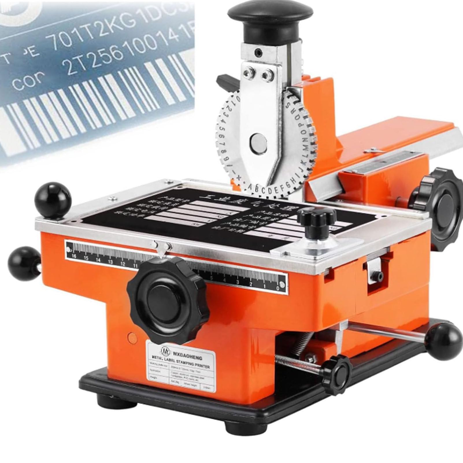 Maszyna do tłoczenia metalowych tabliczek znamionowych, półautomatyczna wytłaczarka do drukowania i znakowania na kartach miedzianych, aluminiowych, ze stali nierdzewnej, drewnianych 6mm