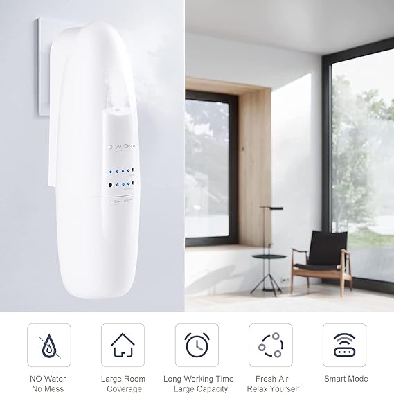 Di'Aroma Plug in Waterless Diffuser with Free My Way Zen- Fragrance, Waterless Diffuser for Essential Oil, Wall Plug in- Up to 500 Sq.Ft | Essential Oil Aromatherapy Diffuser (White)