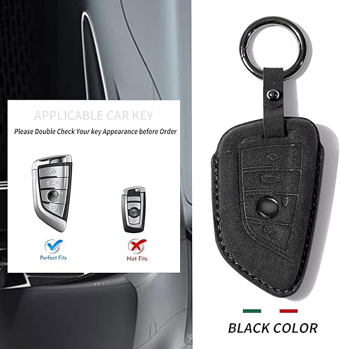 Miniatura 4 de CROWEIPT Funda para llavero de cuero de gamuza para BMW 2 5 6 7 Series X1 X2 X3 X5 X6