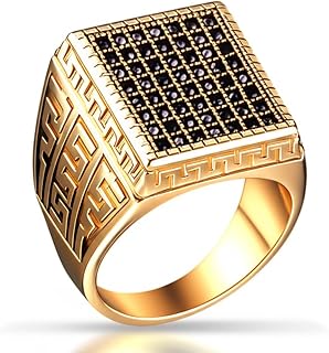 THE MEN THING Royal Series - MAZE KING RING - Pure Stainless Steel Men’s Gold-Plated Ring – Statement Luxury Jewelry (Size... Price In India